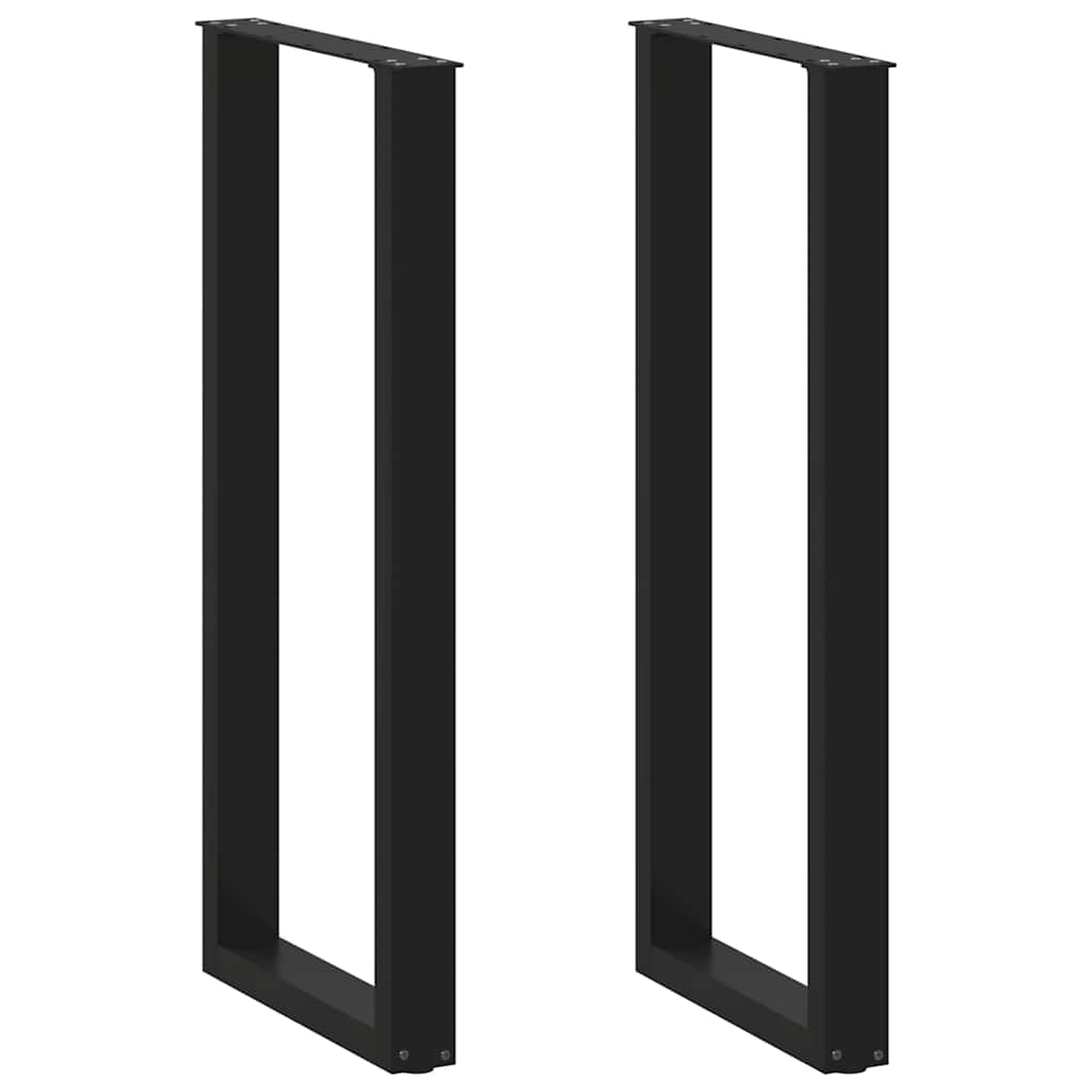 barbordsben U-formet 2 stk. sort 50x(110-111) cm stål