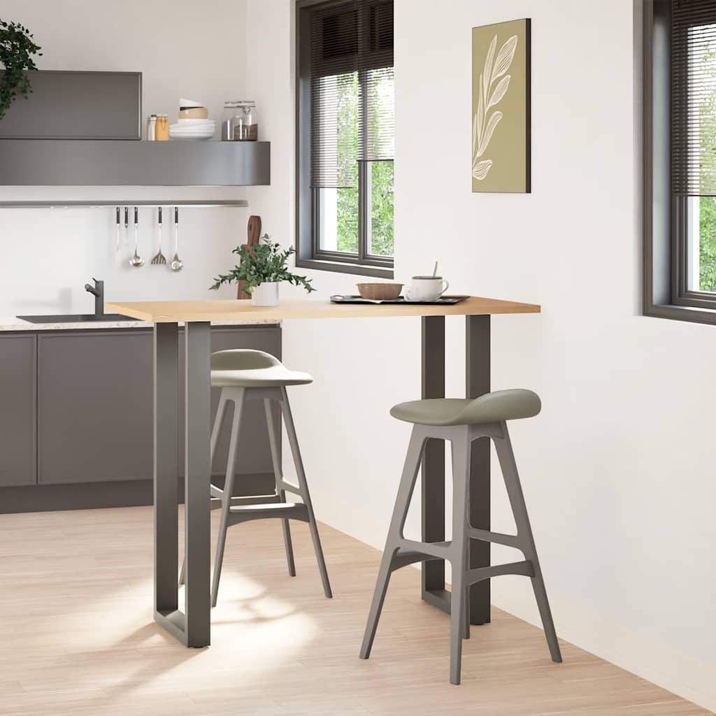 barbordsben U-formet 2 stk. antracit 50x(110-111) cm stål