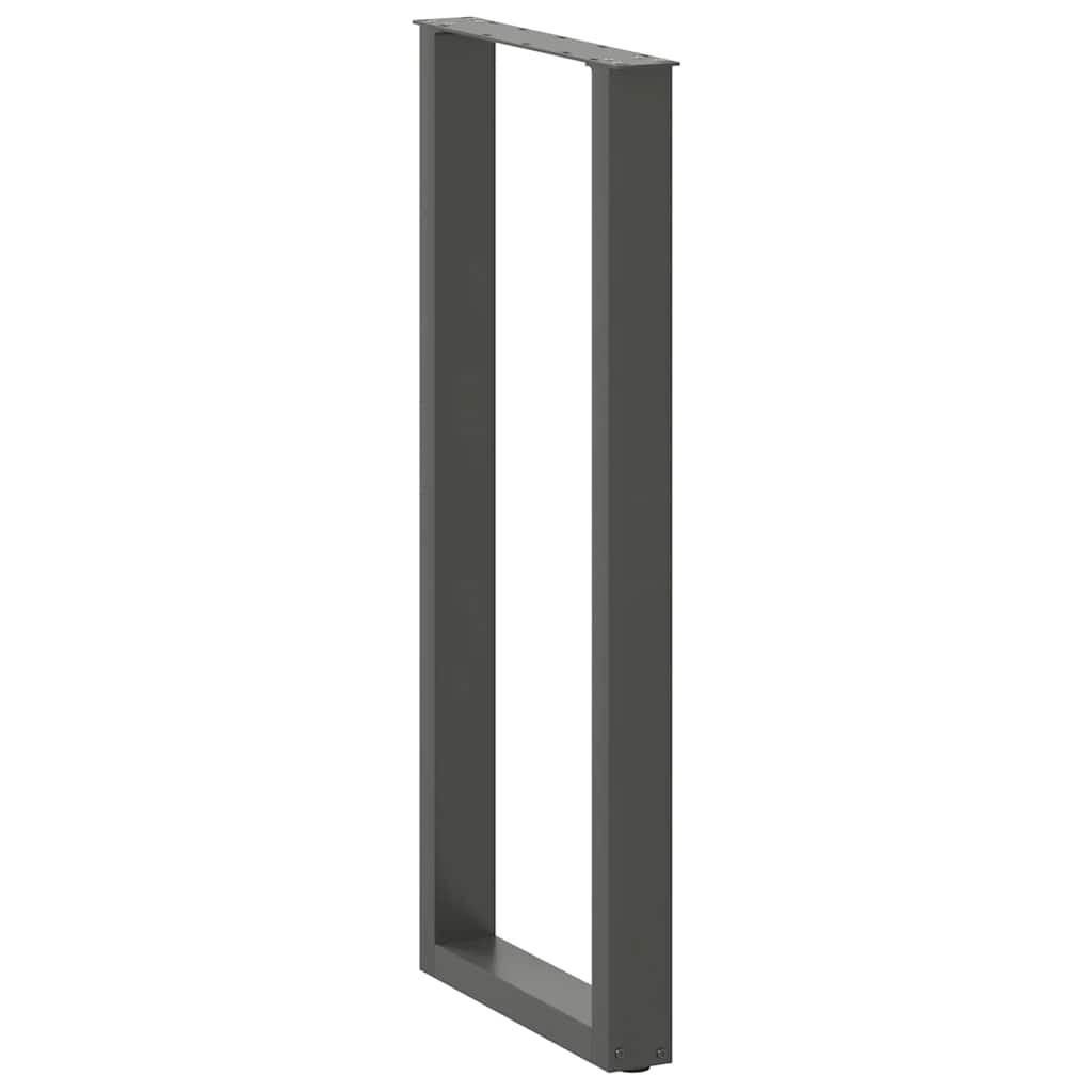 barbordsben U-formet 2 stk. antracit 50x(110-111) cm stål