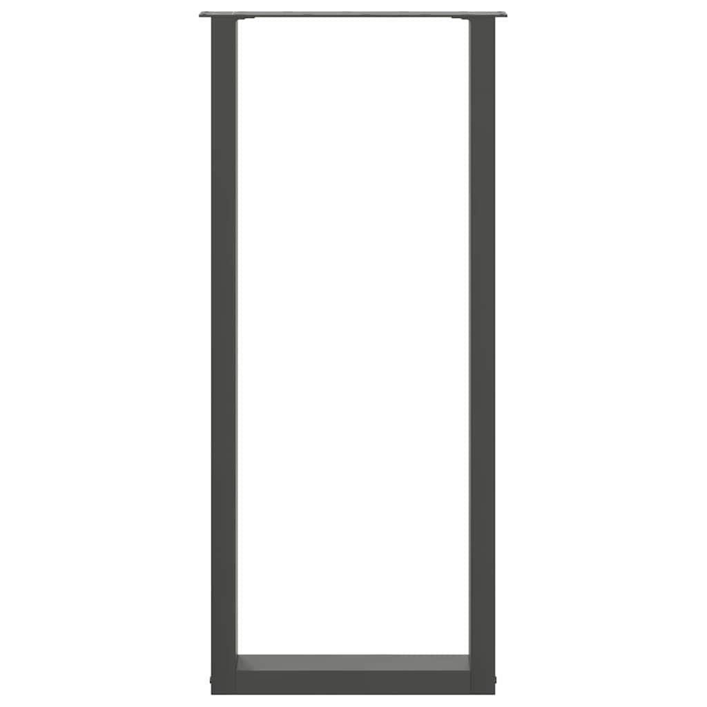 barbordsben U-formet 2 stk. antracit 50x(110-111) cm stål