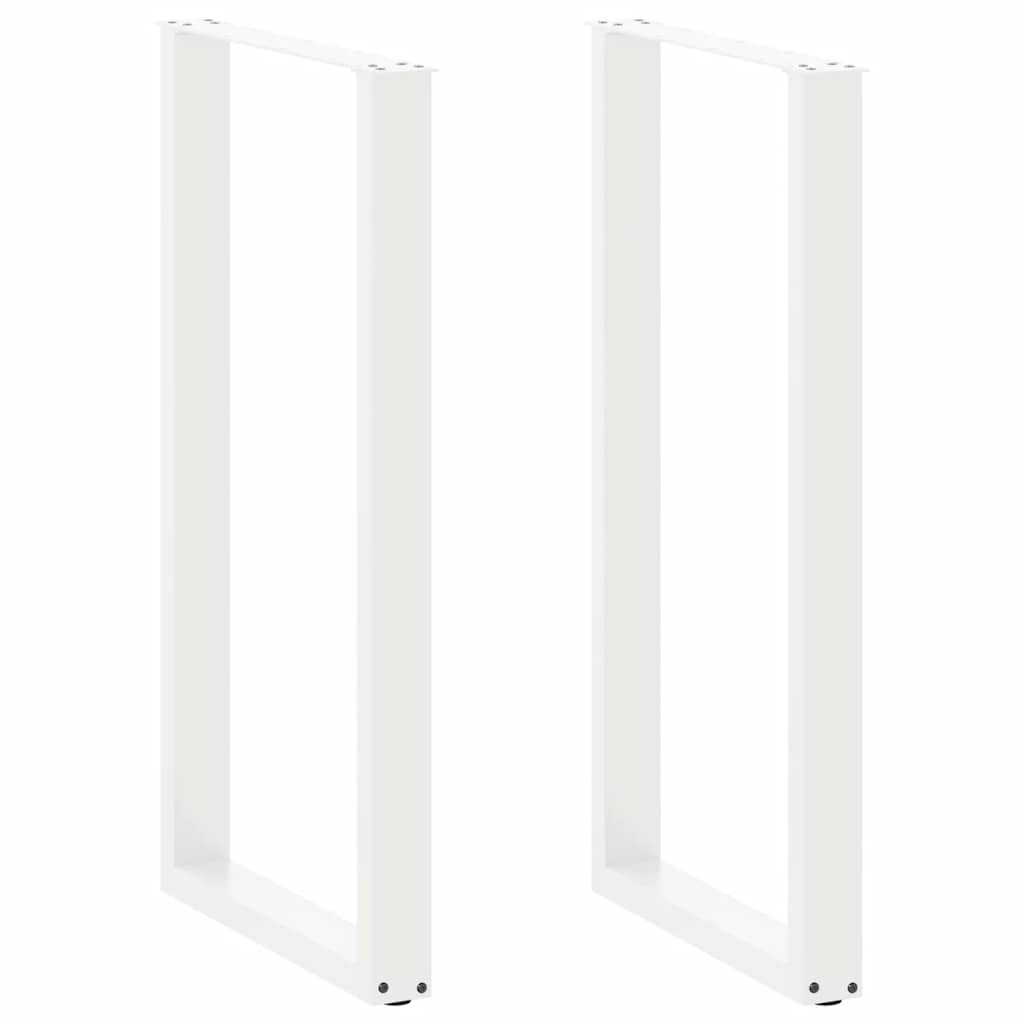 barbordsben U-formet 2 stk. hvid 60 x (110-111) cm stål