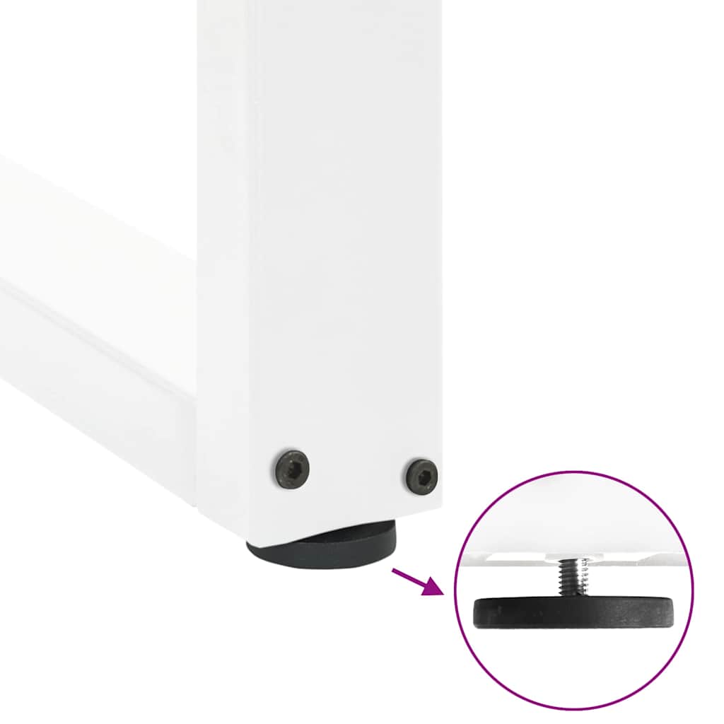 barbordsben U-formet 2 stk. hvid 60 x (110-111) cm stål