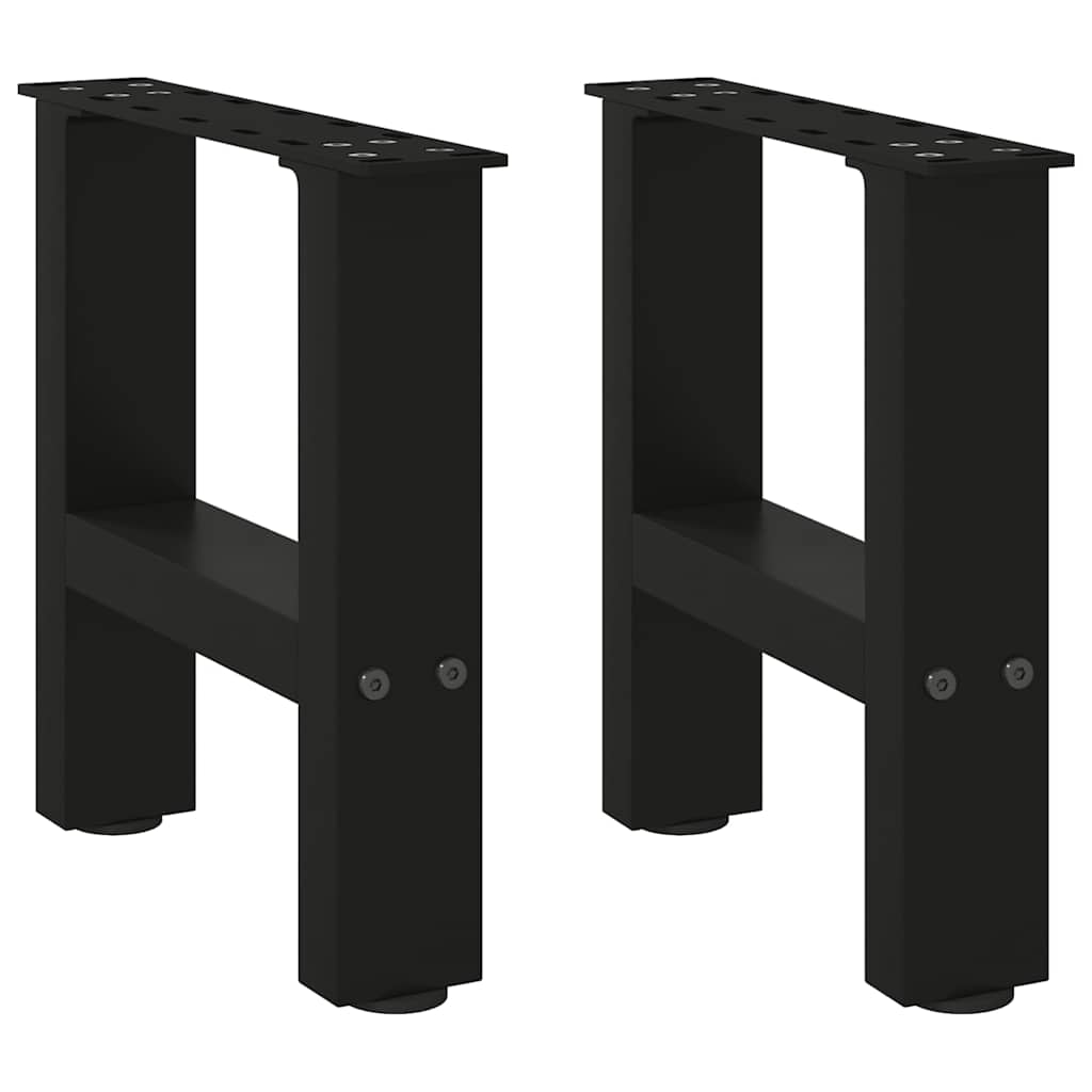 sofabordsben sort 2 stk. 30x(30-31) cm stål