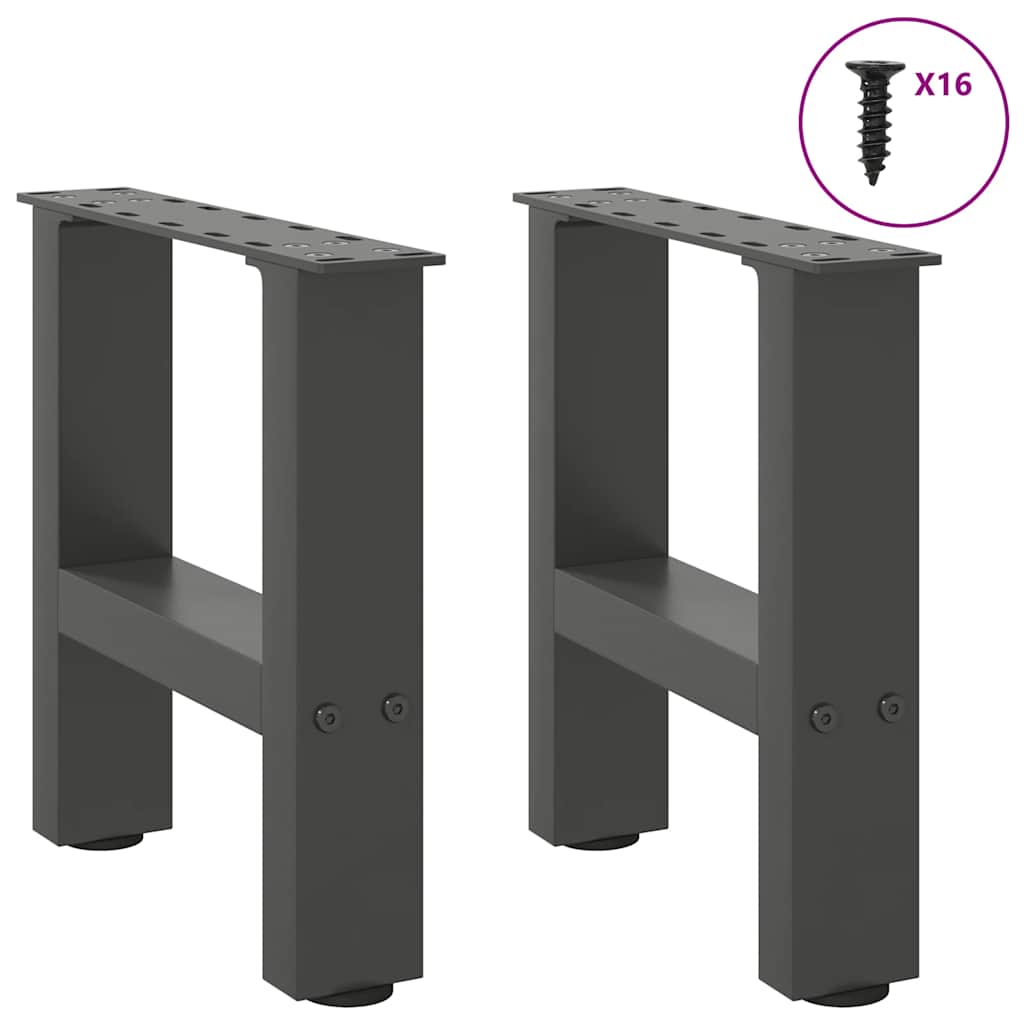 sofabordsben antracit 2 stk. 30x(30-31) cm stål