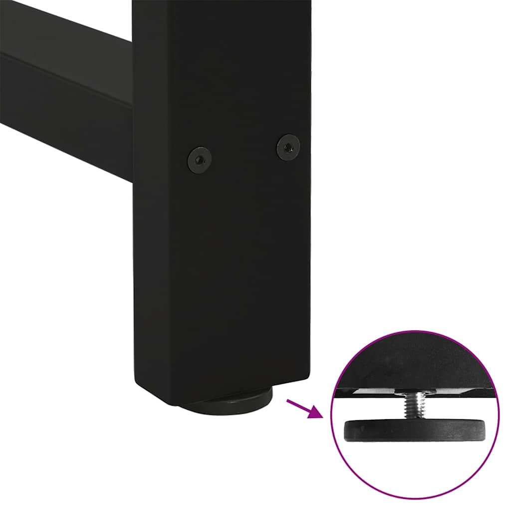 sofabordsben sort 2 stk. 50x(30-31) cm stål
