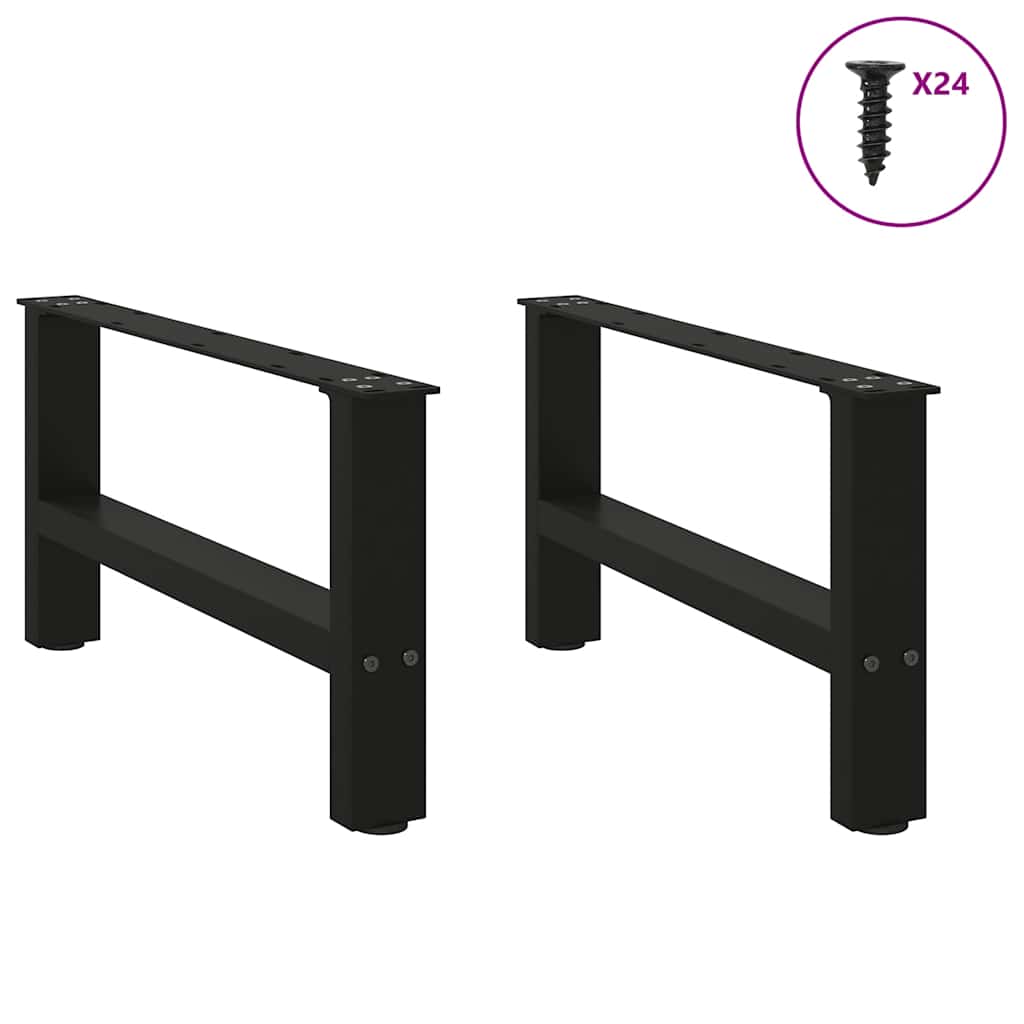 sofabordsben sort 2 stk. 60x(30-31) cm stål