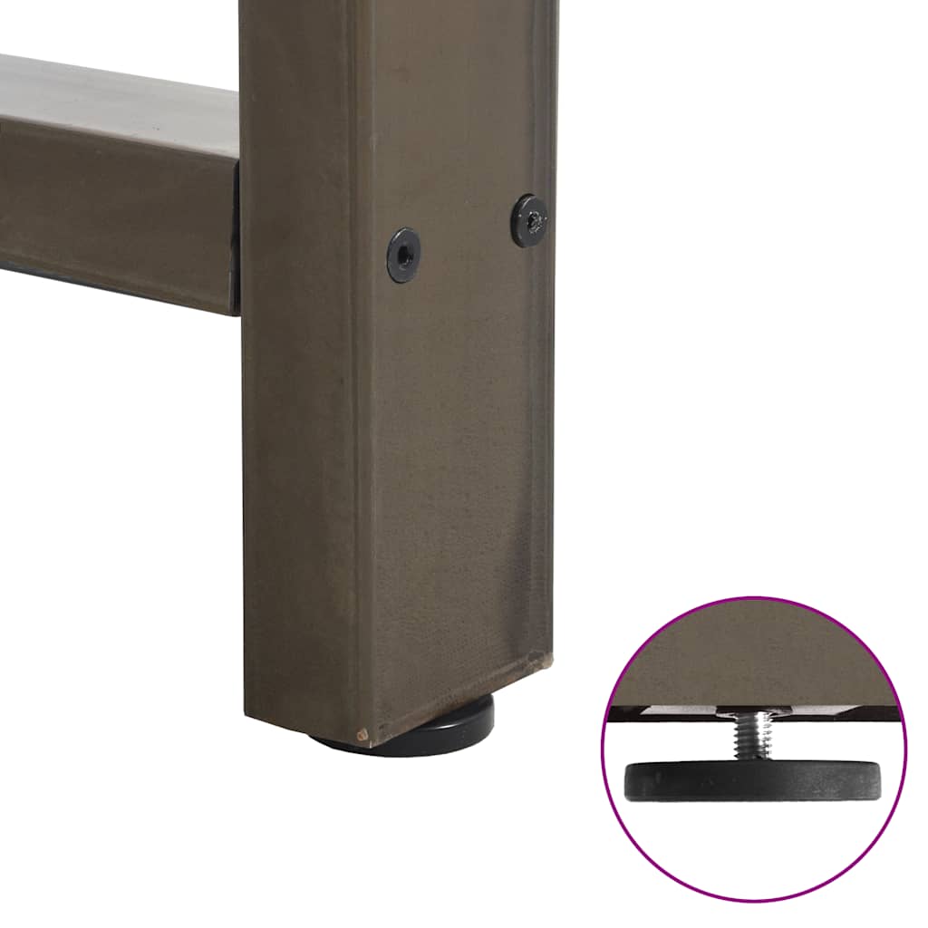 sofabordsben naturstål 2 stk. 60x(30-31) cm stål