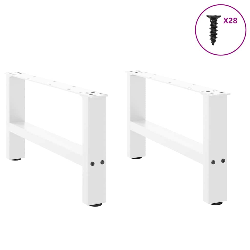 sofabordsben hvide 2 stk. 70x(30-31) cm stål