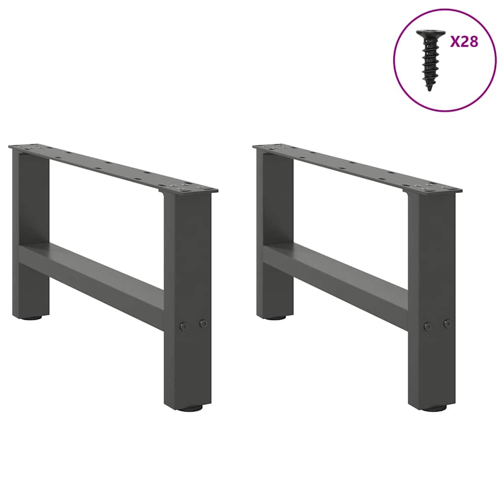 sofabordsben antracit 2 stk. 70 x (30-31) cm stål