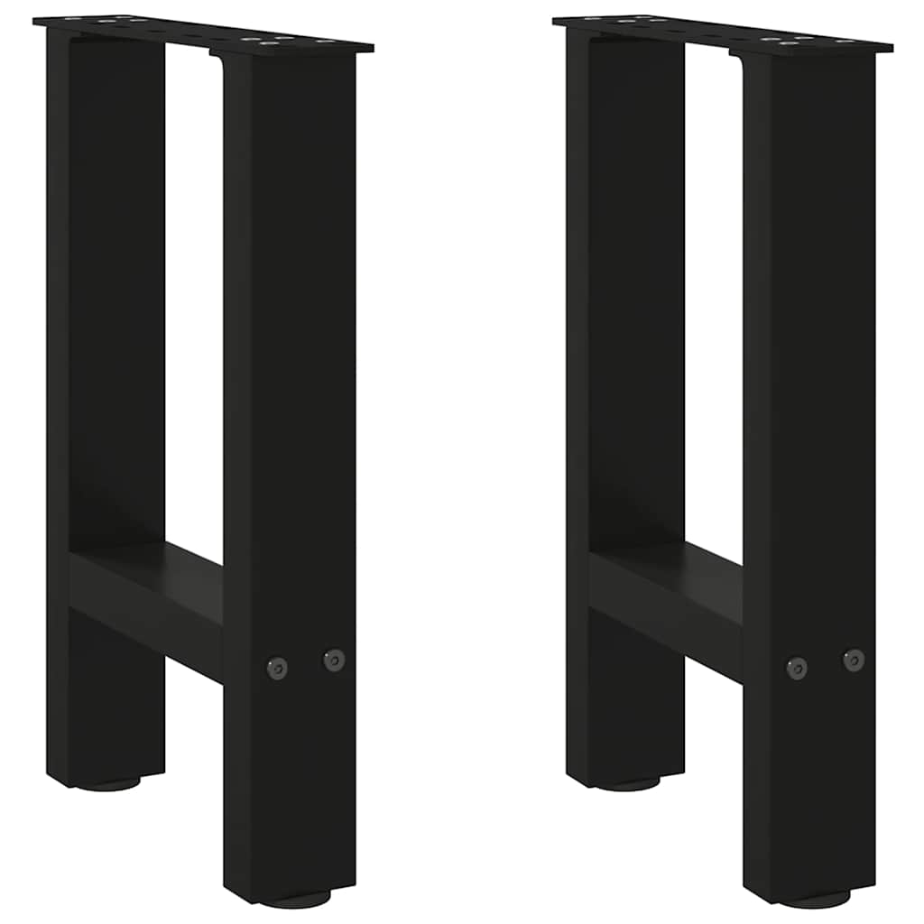 sofabordsben sort 2 stk. 28 x (42-43) cm stål