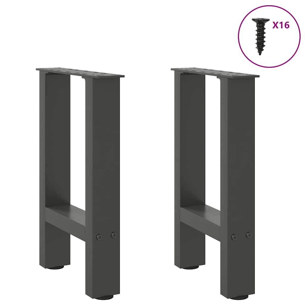 sofabordsben antracit 2 stk. 28 x (42-43) cm stål