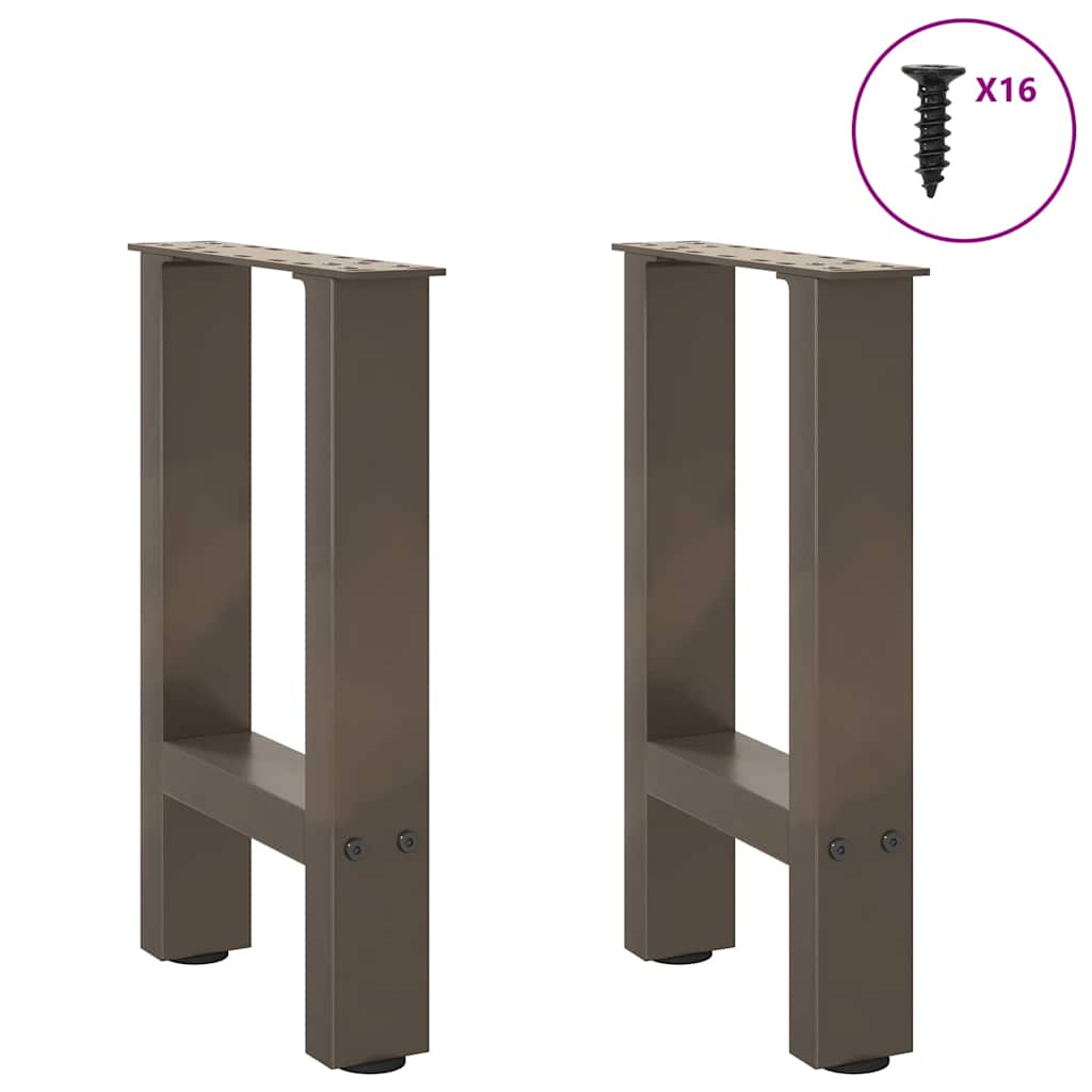 sofabordsben naturstål 2 stk. 28 x (42-43) cm stål