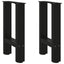 sofabordsben sort 2 stk. 38 x (42-43) cm stål
