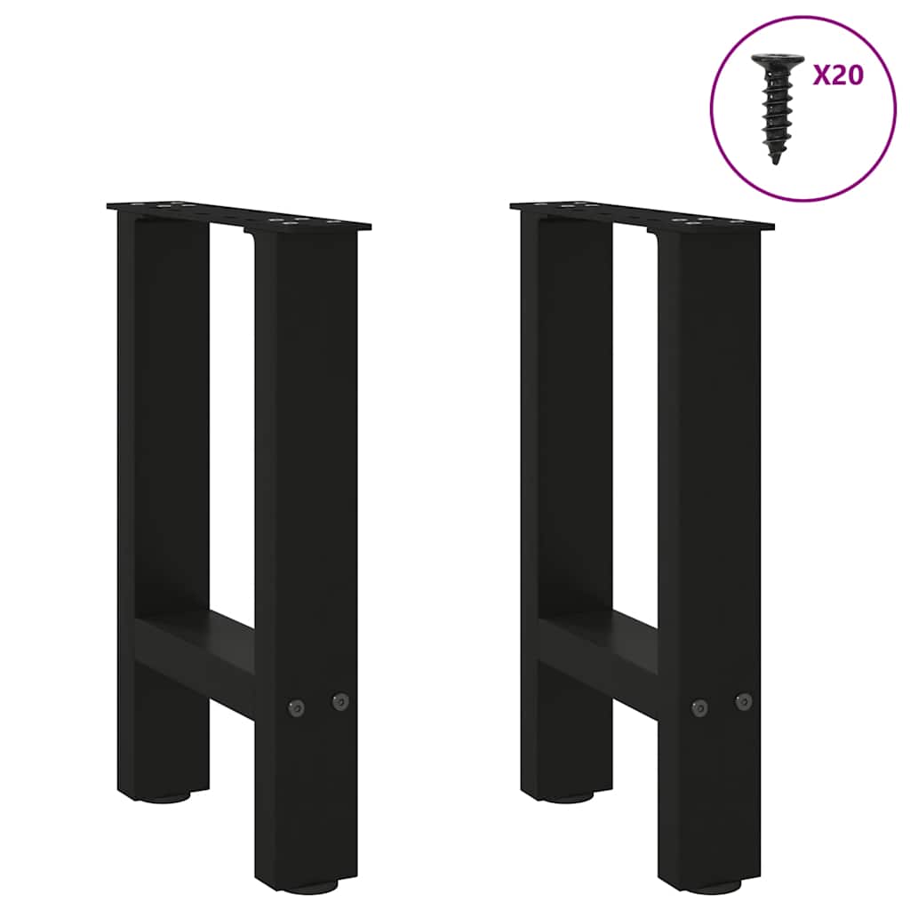 sofabordsben sort 2 stk. 38 x (42-43) cm stål
