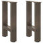 sofabordsben naturstål 2 stk. 38 x (42-43) cm stål
