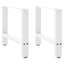 sofabordsben hvide 2 stk. 50x(42-43) cm stål