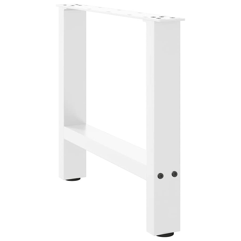 sofabordsben hvide 2 stk. 50x(42-43) cm stål