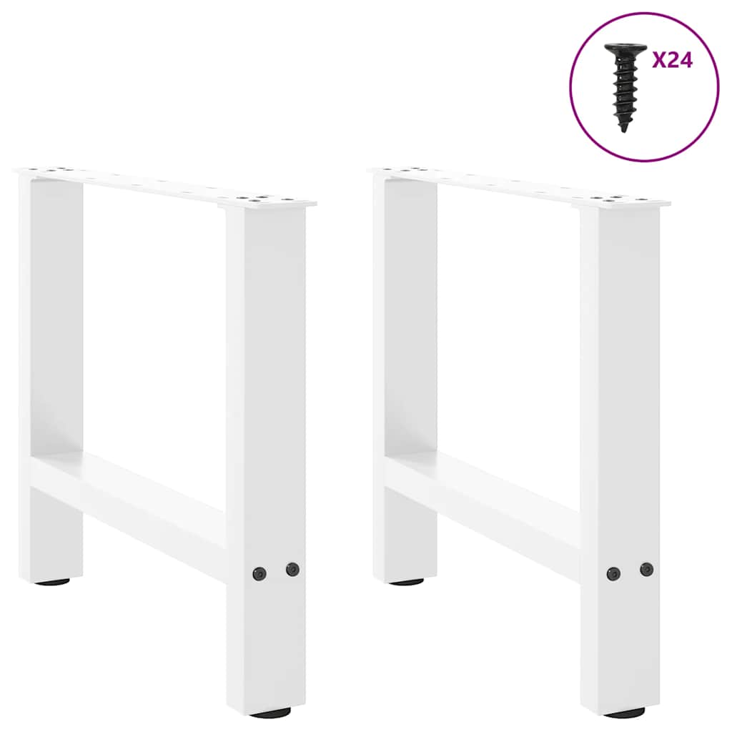 sofabordsben hvide 2 stk. 50x(42-43) cm stål