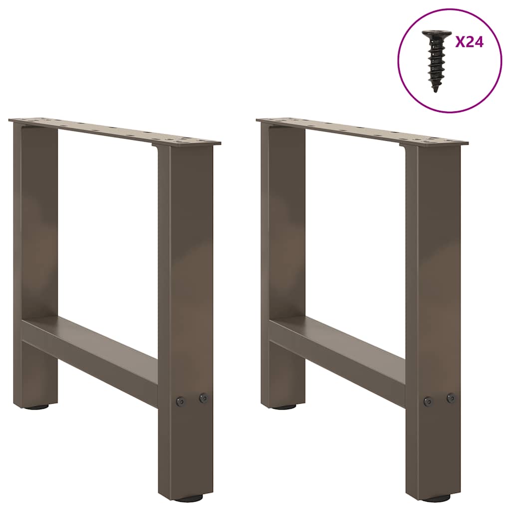 sofabordsben naturstål 2 stk. 50x(42-43) cm stål