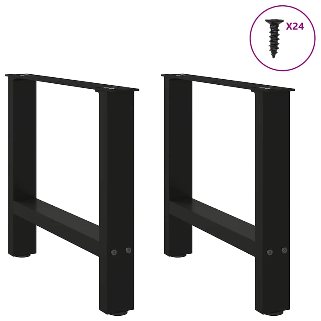 sofabordsben sort 2 stk. 60 x (42-43) cm stål