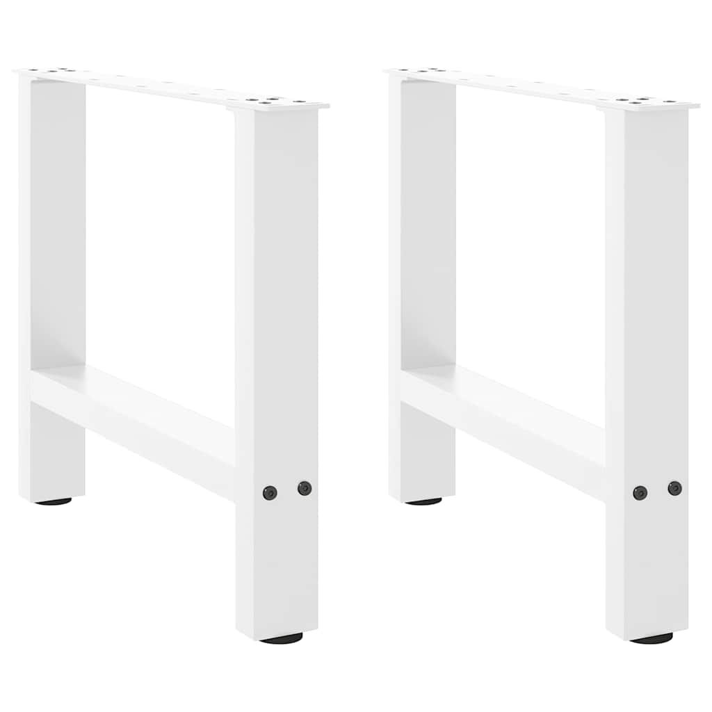 sofabordsben hvide 2 stk. 60 x (42-43) cm stål
