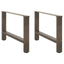 sofabordsben naturstål 2 stk. 70x(42-43) cm stål