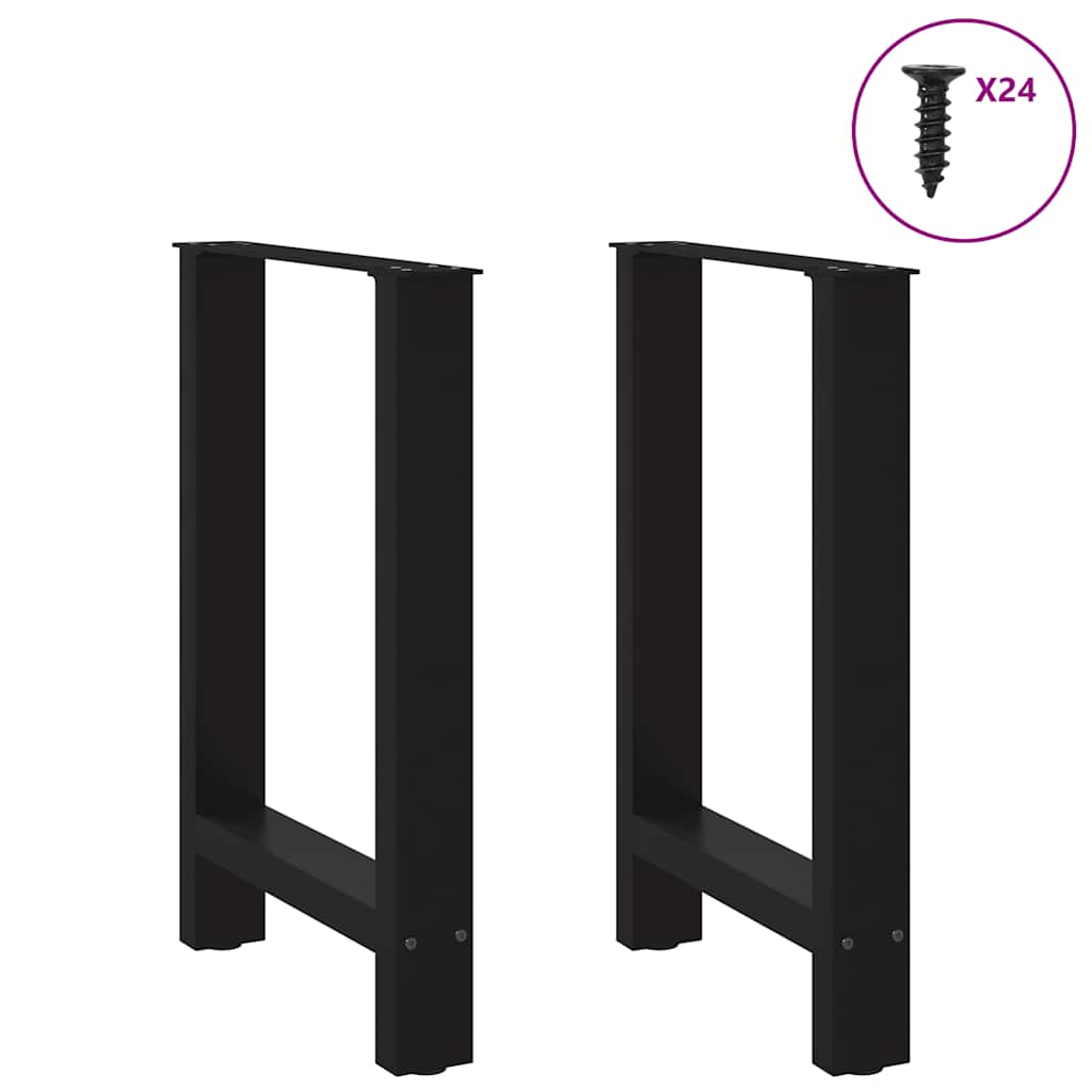 spisebordsben sort 2 stk. 60 x (72-73) cm stål
