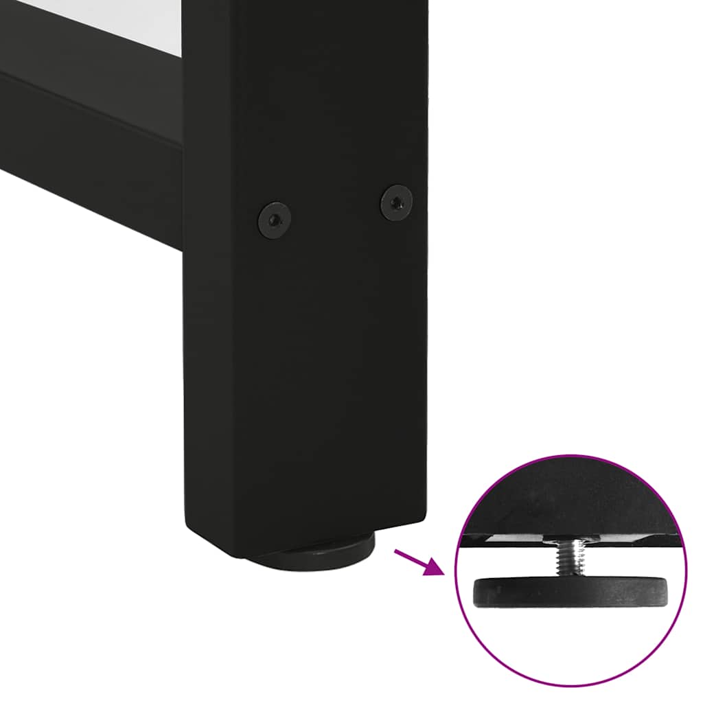 spisebordsben sort 2 stk. 60 x (72-73) cm stål