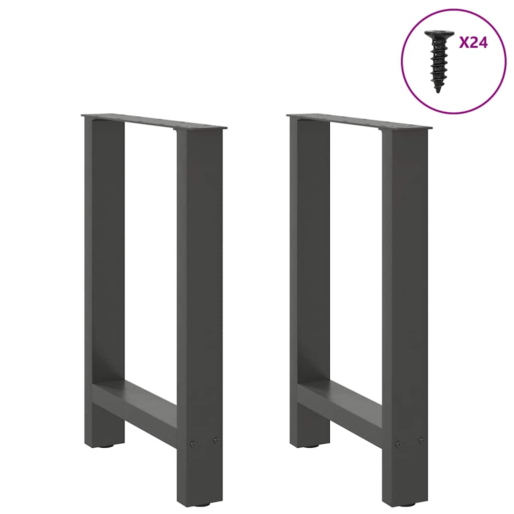 spisebordsben antracit 2 stk. 60 x (72-73) cm stål