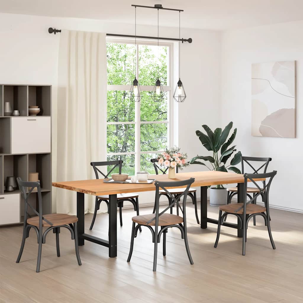 spisebordsben sort 2 stk. 70x(72-73) cm stål