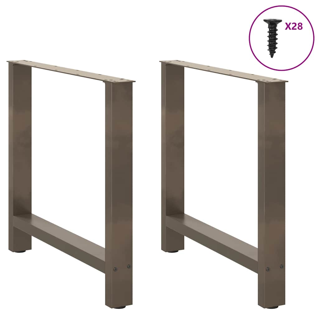 spisebordsben naturstål 2 stk. 80x(72-73) cm stål