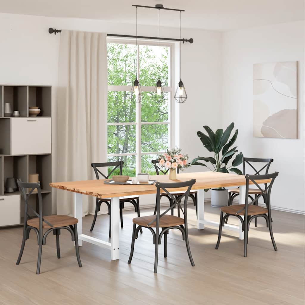 spisebordsben hvide 2 stk. 90x(72-73) cm stål