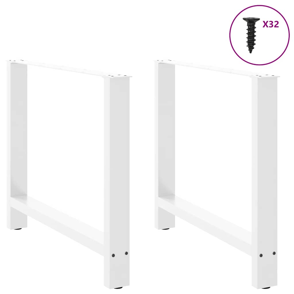 spisebordsben hvide 2 stk. 90x(72-73) cm stål