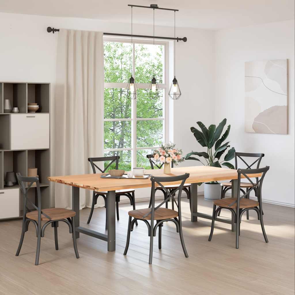 spisebordsben antracit 2 stk. 100x(72-73) cm stål