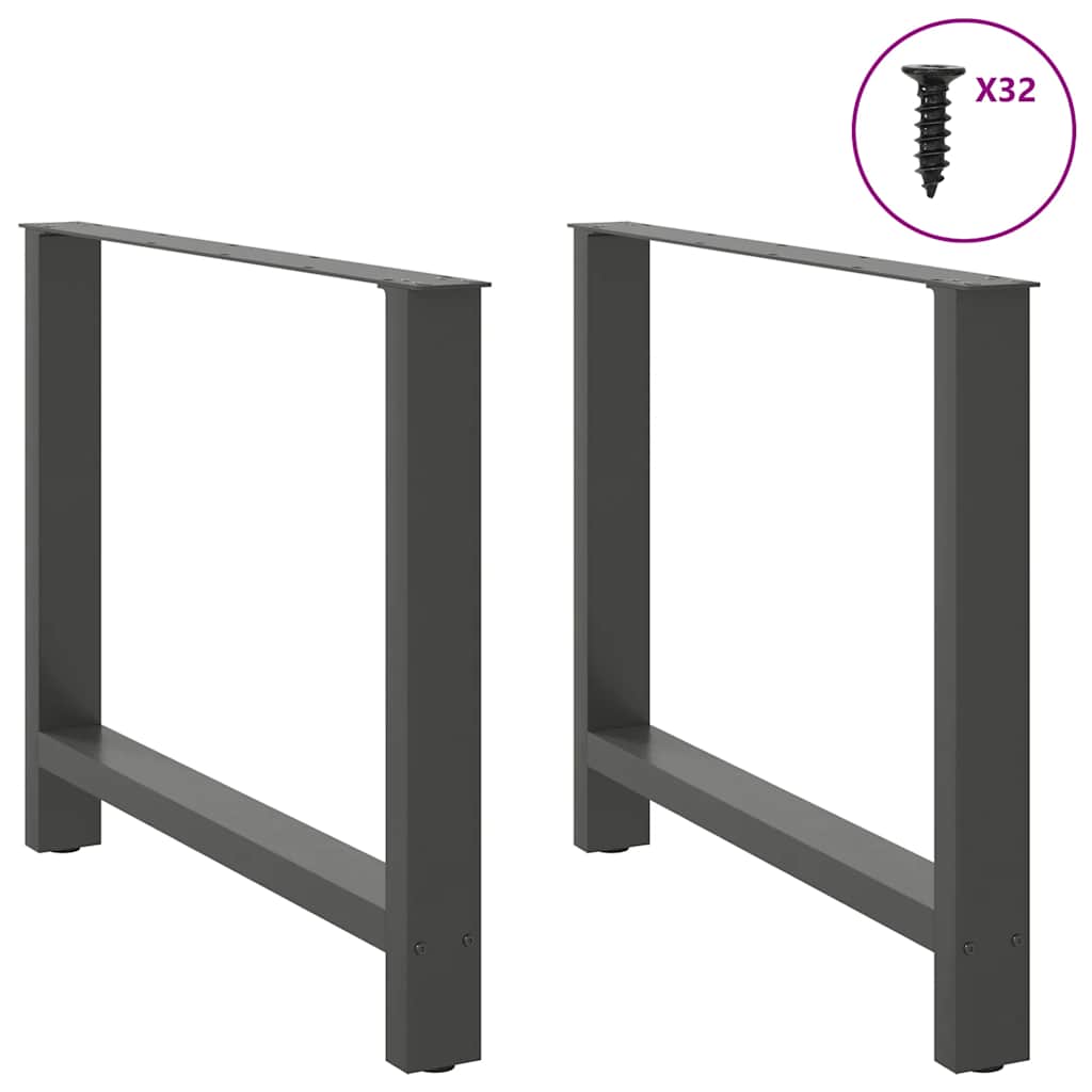 spisebordsben antracit 2 stk. 100x(72-73) cm stål