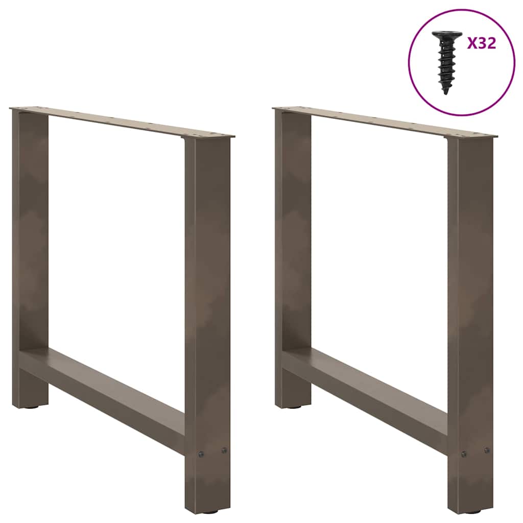 spisebordsben naturstål 2 stk. 100x(72-73) cm stål