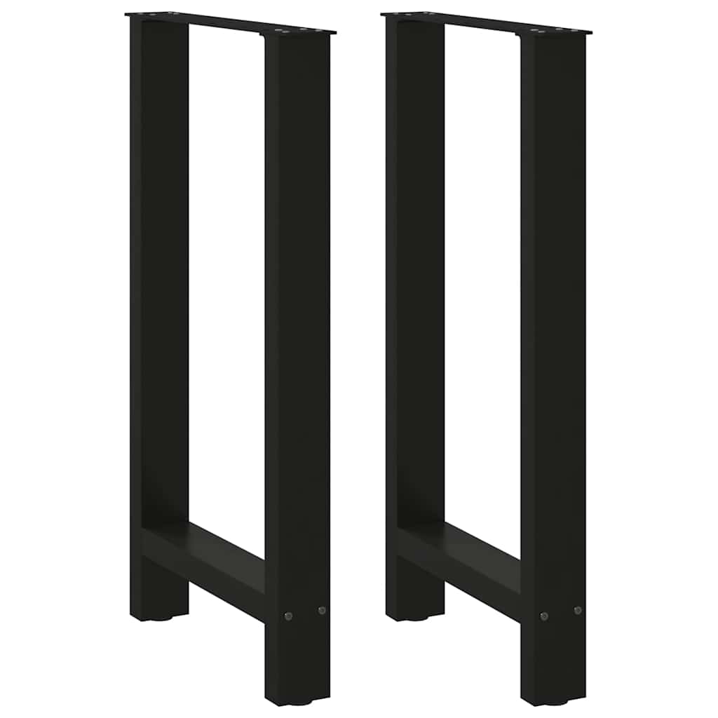 barbordsben sort 2 stk. 40x(90-91) cm stål