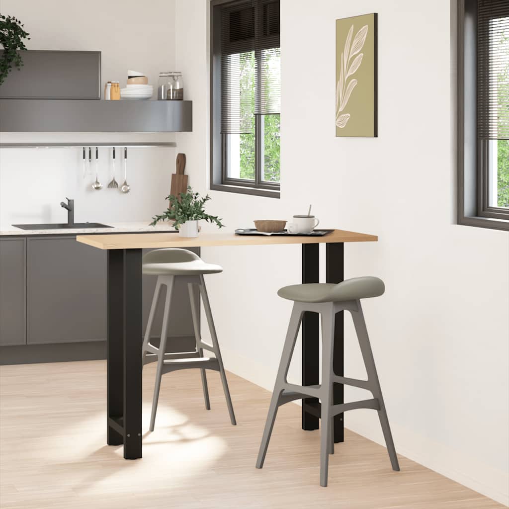 barbordsben sort 2 stk. 40x(100-101) cm stål