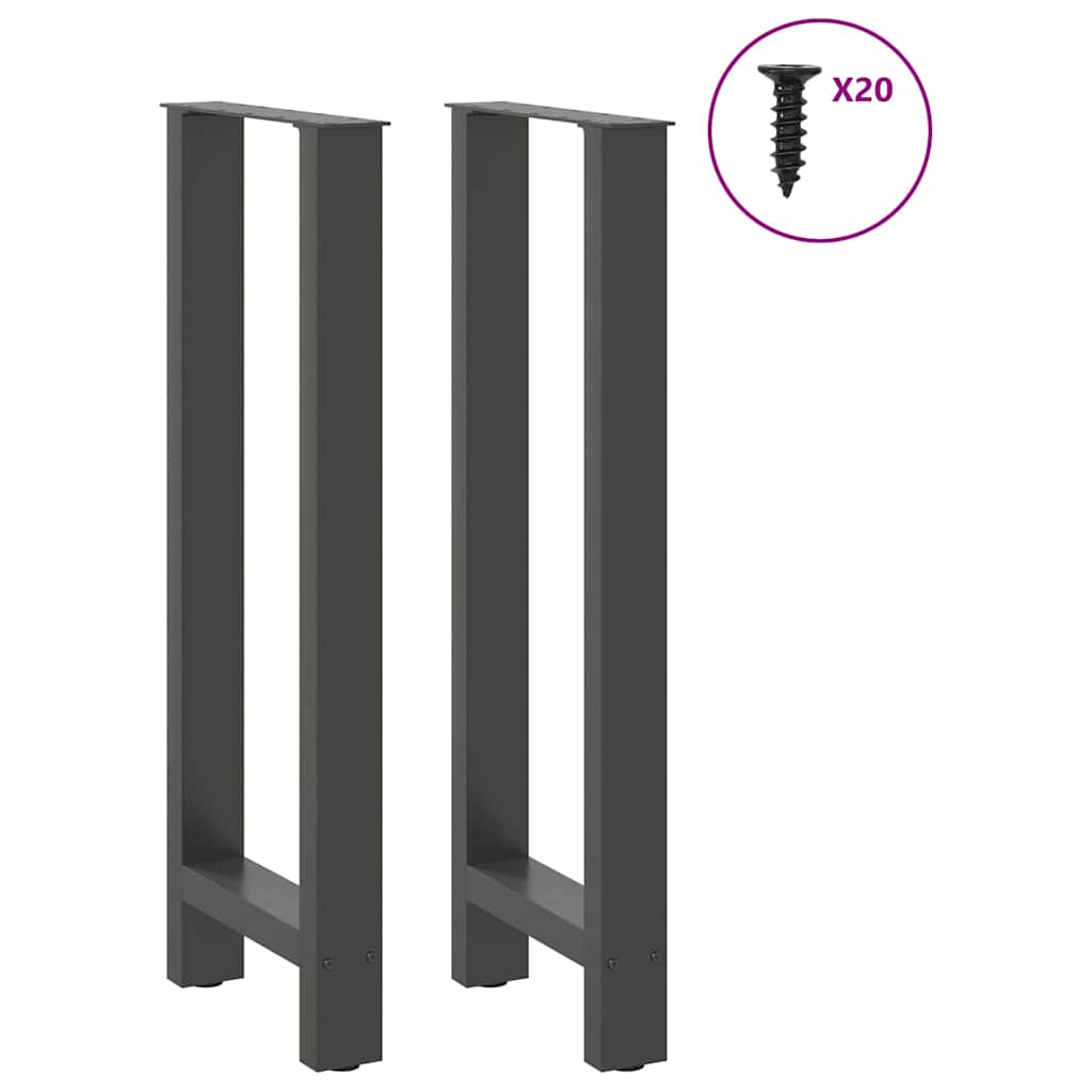 barbordsben antracit 2 stk. 40x(100-101) cm stål