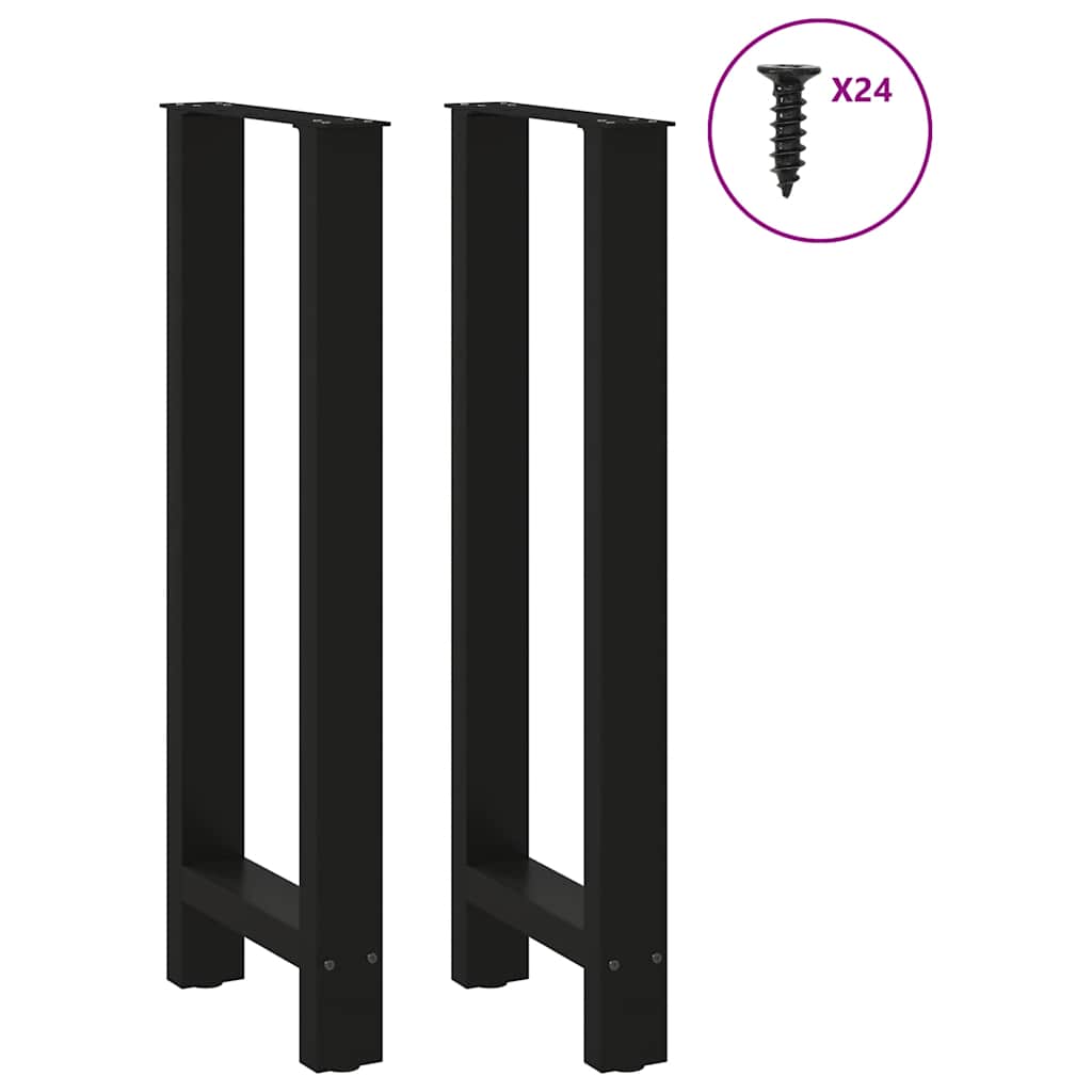 barbordsben sort 2 stk. 50x(100-101) cm stål