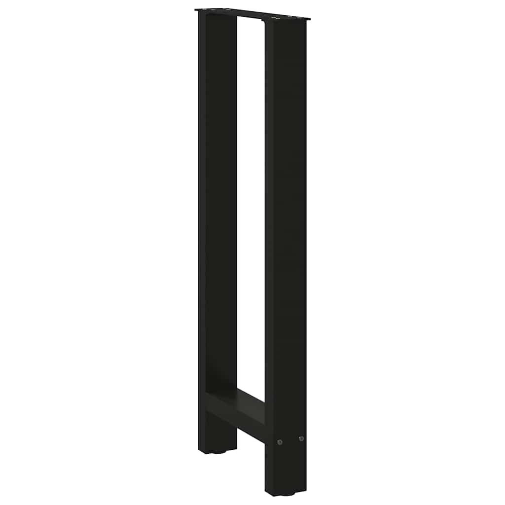 barbordsben sort 2 stk. 50x(100-101) cm stål