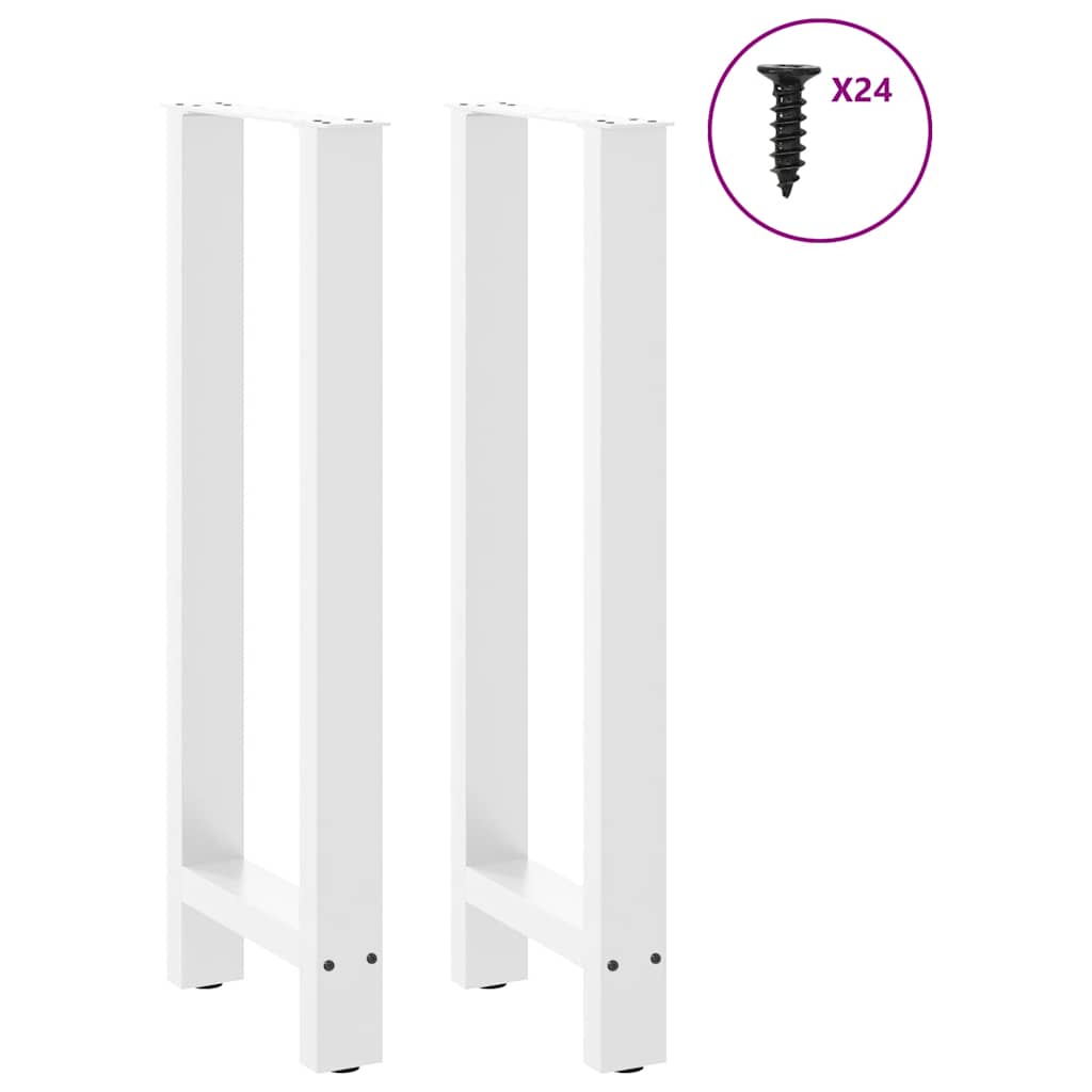 barbordsben hvide 2 stk. 50x(100-101) cm stål