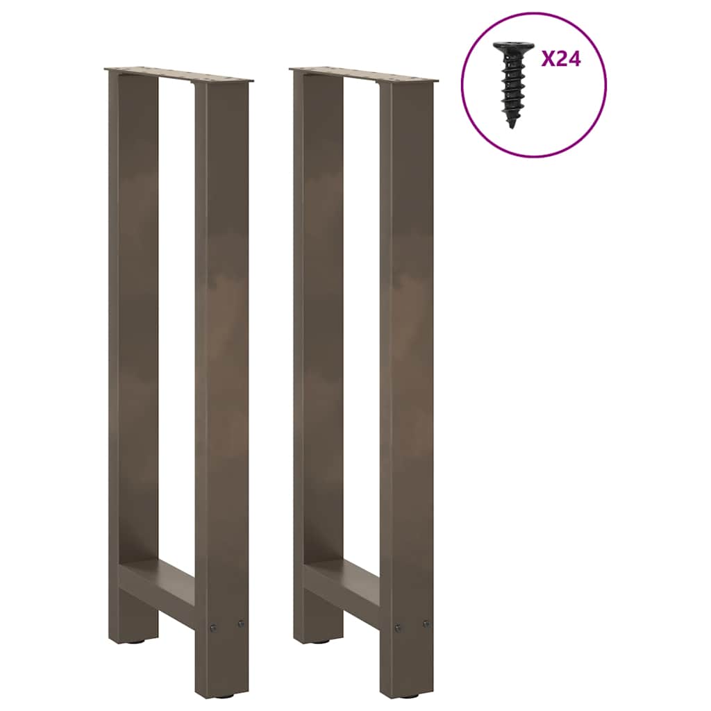 barbordsben naturstål 2 stk. 50x(100-101) cm stål