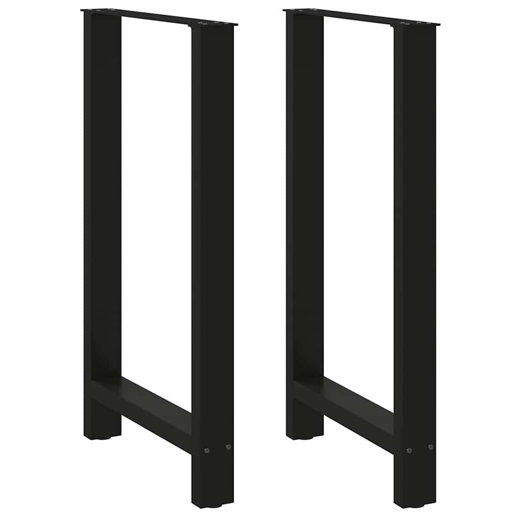 barbordsben sort 2 stk. 60x(100-101) cm stål