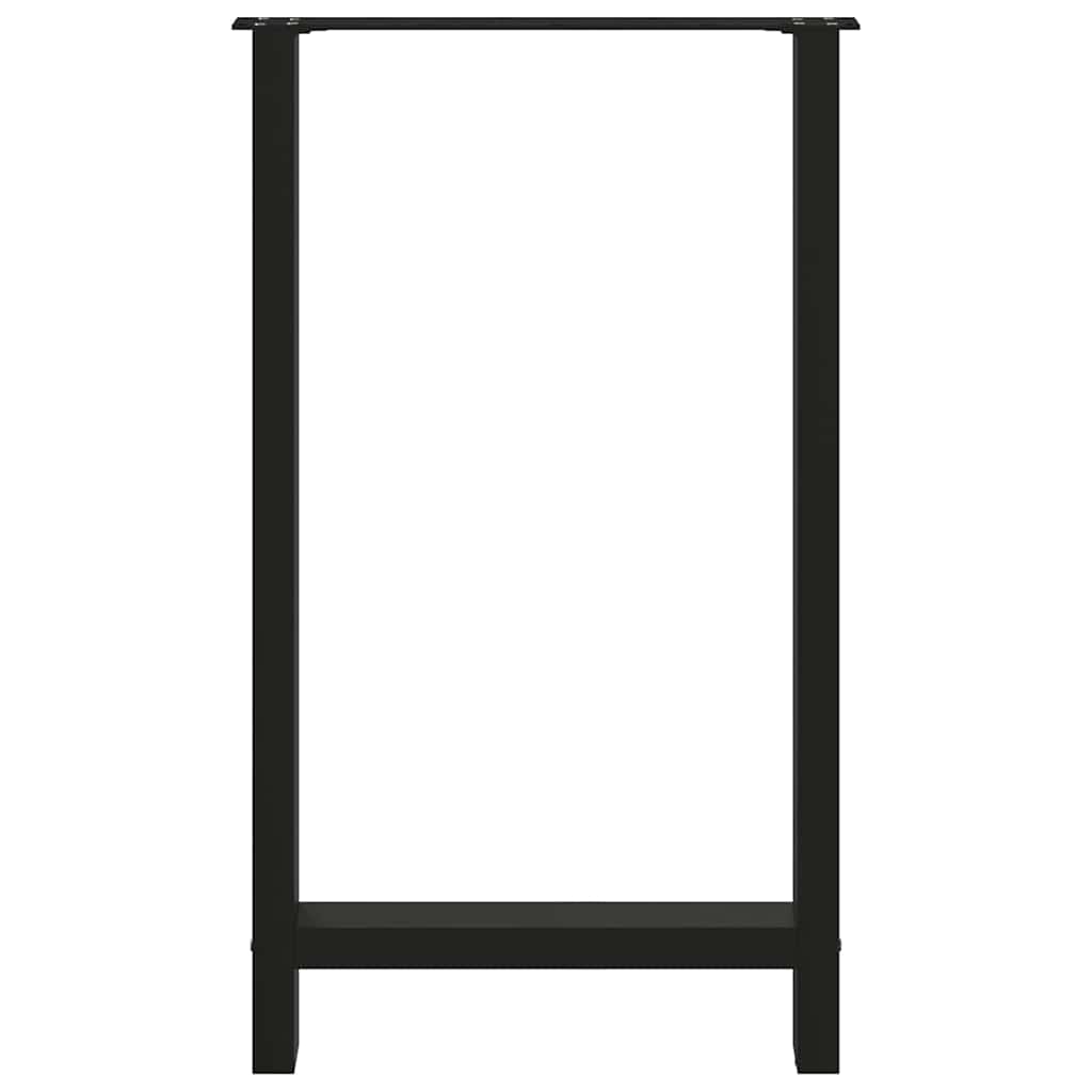 barbordsben sort 2 stk. 60x(100-101) cm stål