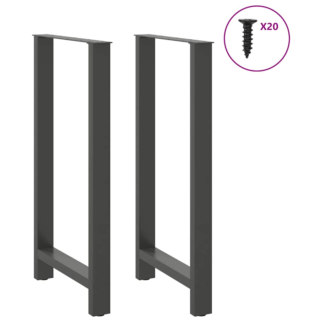 barbordsben antracit 2 stk. 60x(110-111) cm stål