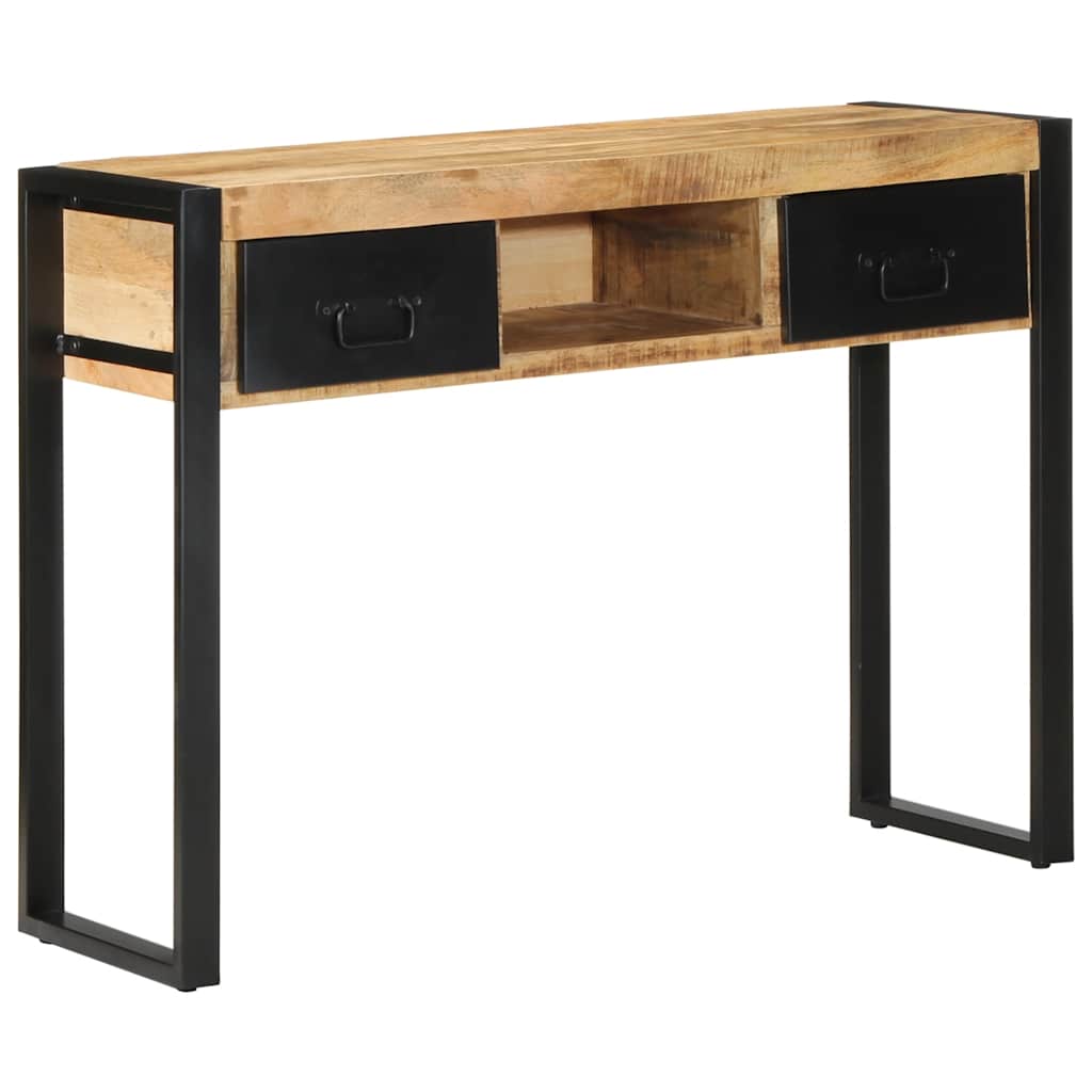 konsolbord 100x35x75 cm massivt ru mangotræ