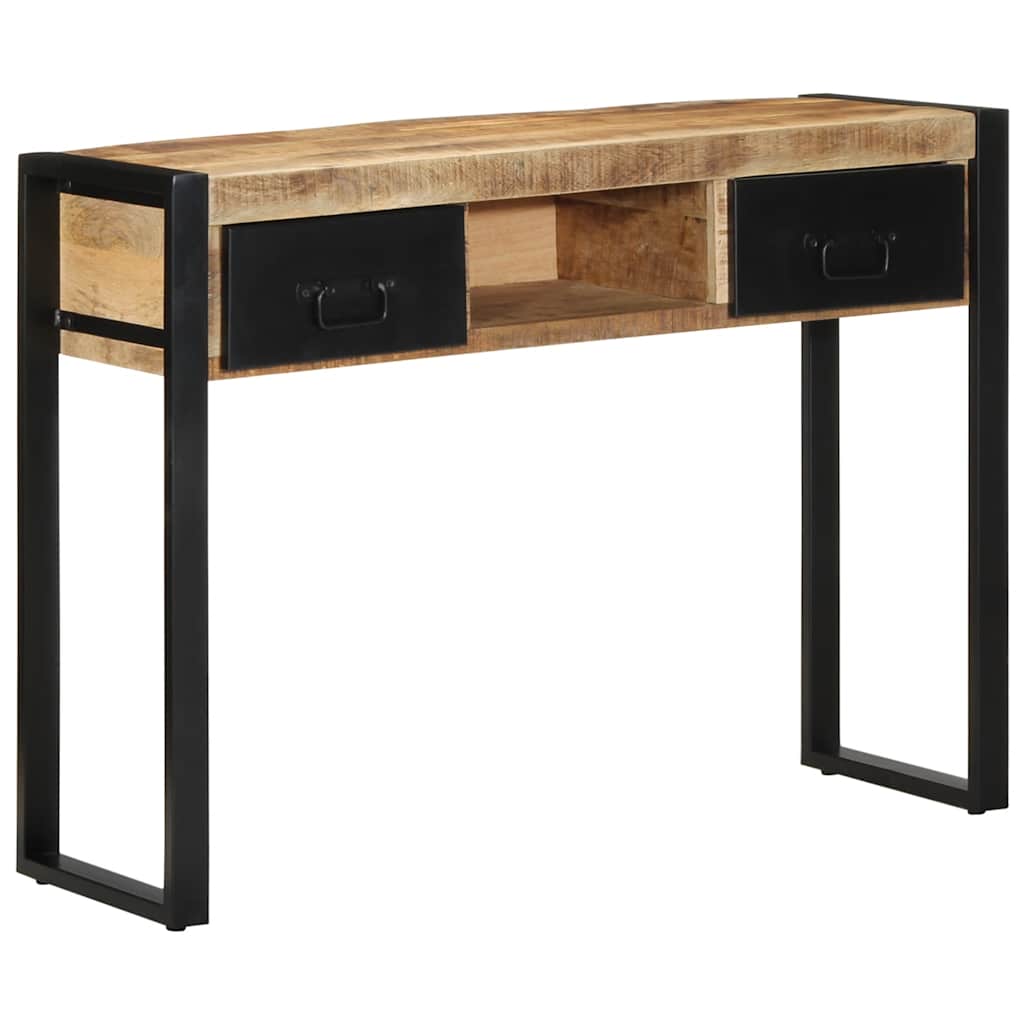 konsolbord 100x35x75 cm massivt ru mangotræ