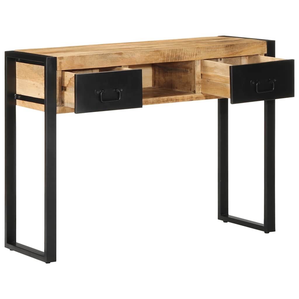 konsolbord 100x35x75 cm massivt ru mangotræ