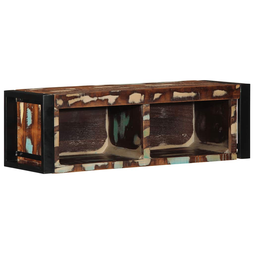 tv-bord 80x30x25 cm massivt genbrugstræ flerfarvet